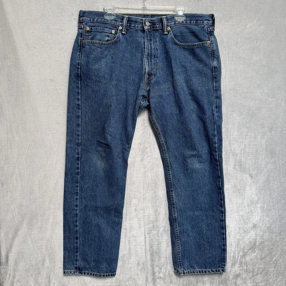 Levis‎ 505 Jeans Mens 36x30 Blue Medium Wash Straight Denim Regular Fit Cotton